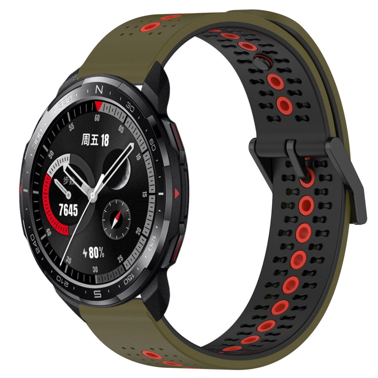 For Honor Watch GS Pro 22mm Tricolor Breathable Silicone Watch Band