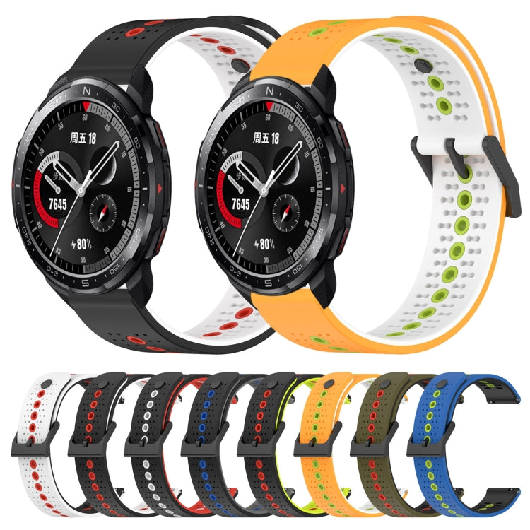 For Honor Watch GS Pro 22mm Tricolor Breathable Silicone Watch Band