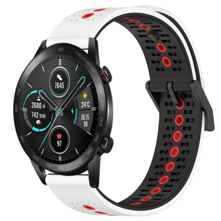 For Honor Magic Watch 2 46mm 22mm Tricolor Breathable Silicone Watch Band