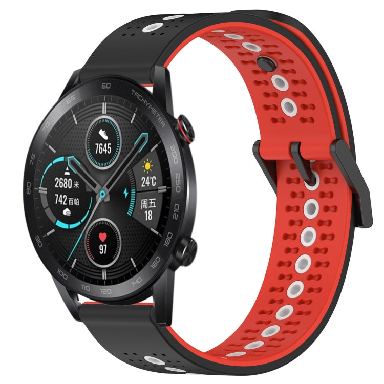 For Honor Magic Watch 2 46mm 22mm Tricolor Breathable Silicone Watch Band