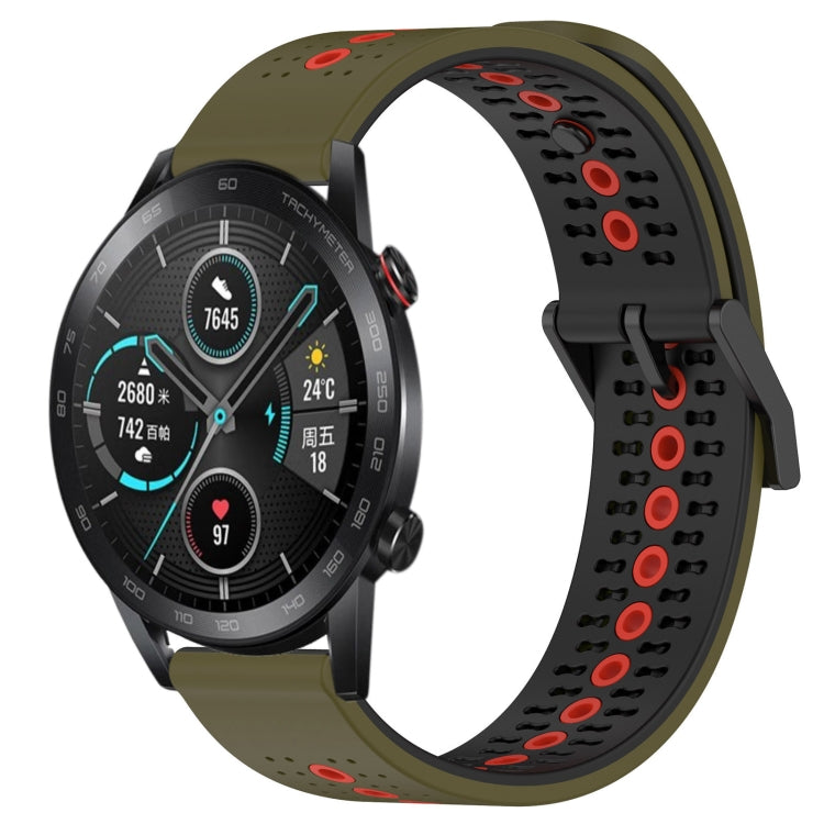 For Honor Magic Watch 2 46mm 22mm Tricolor Breathable Silicone Watch Band