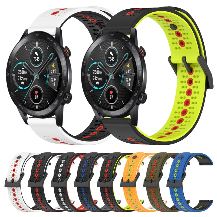 For Honor Magic Watch 2 46mm 22mm Tricolor Breathable Silicone Watch Band