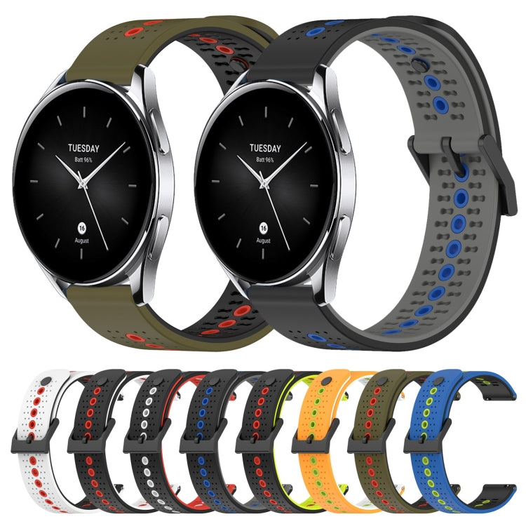 For Xiaomi Watch S2 46mm 22mm Tricolor Breathable Silicone Watch Band