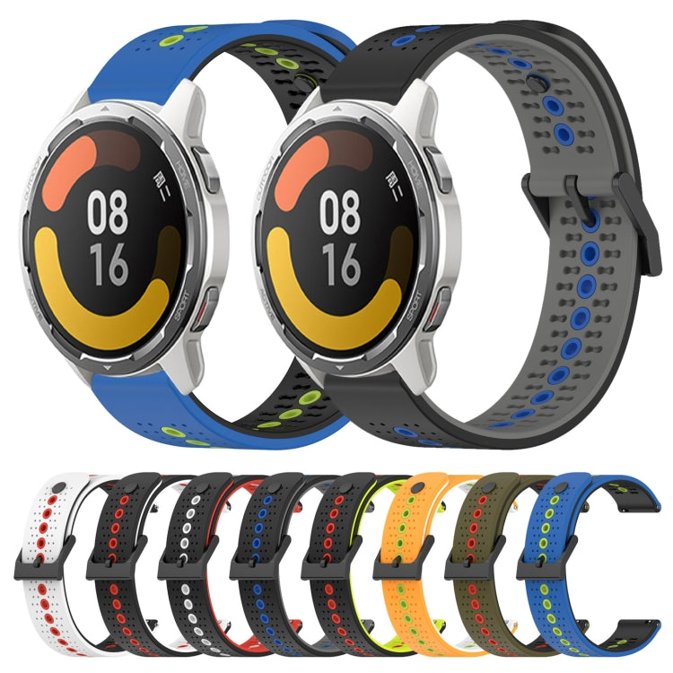 For Xiaomi Watch S1 Active 22mm Tricolor Breathable Silicone Watch Band