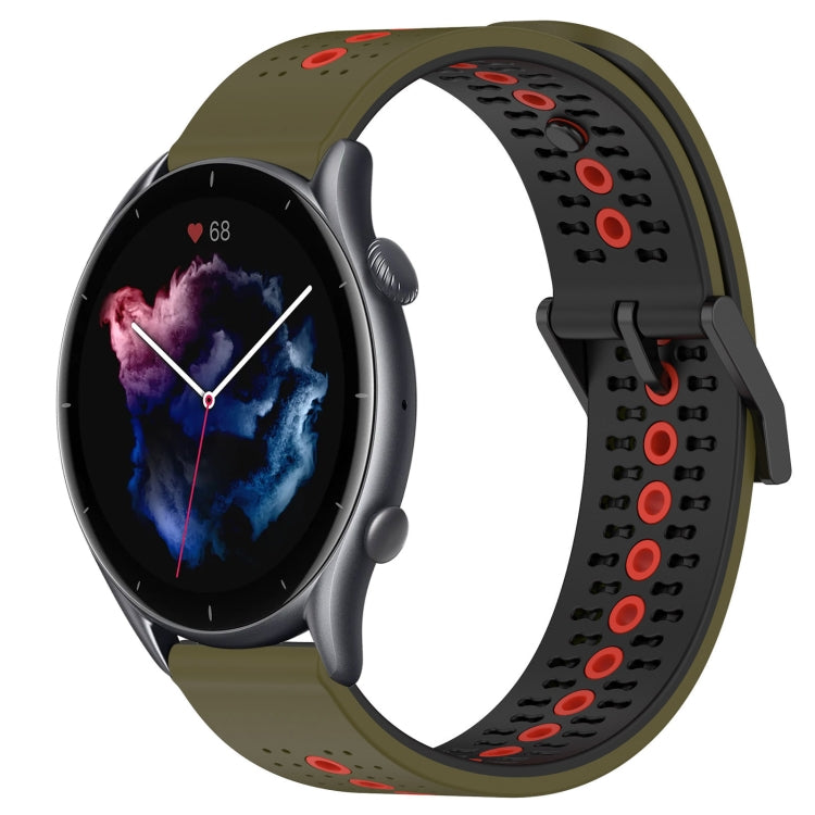 For Amazfit 3 22mm Tricolor Breathable Silicone Watch Band
