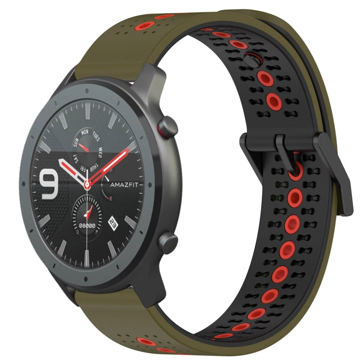 For Amazfit GTR 47mm 22mm Tricolor Breathable Silicone Watch Band
