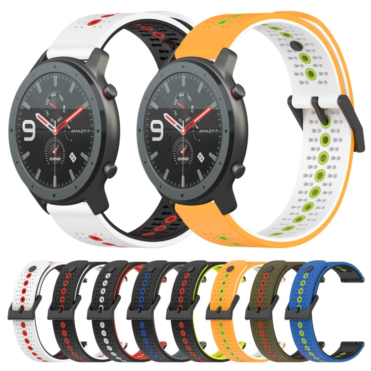 For Amazfit GTR 47mm 22mm Tricolor Breathable Silicone Watch Band
