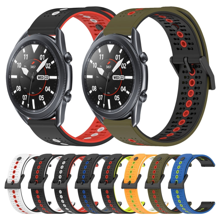 For Samsung Galaxy Watch3 45mm 22mm Tricolor Breathable Silicone Watch Band