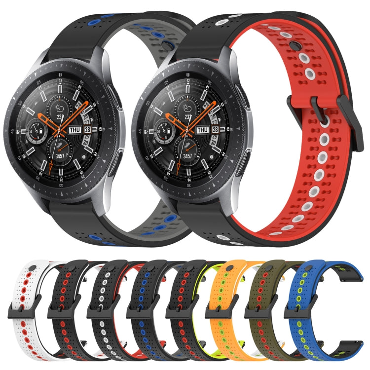 For Samsung Galaxy Watch 46mm 22mm Tricolor Breathable Silicone Watch Band