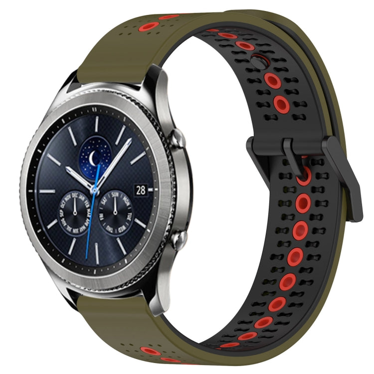 For Samsung Gear S3 Classic 22mm Tricolor Breathable Silicone Watch Band