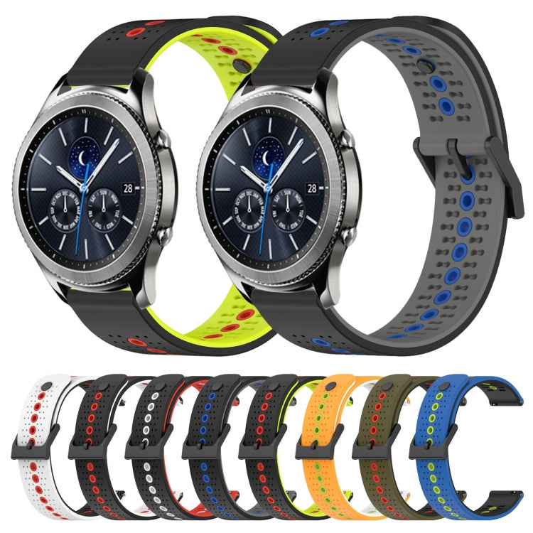 For Samsung Gear S3 Classic 22mm Tricolor Breathable Silicone Watch Band