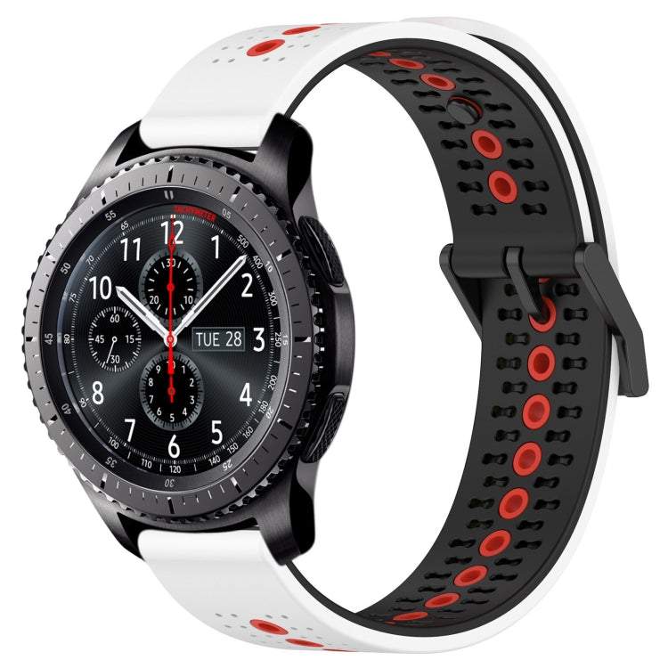 For Samsung Gear S3 Frontier 22mm Tricolor Breathable Silicone Watch Band