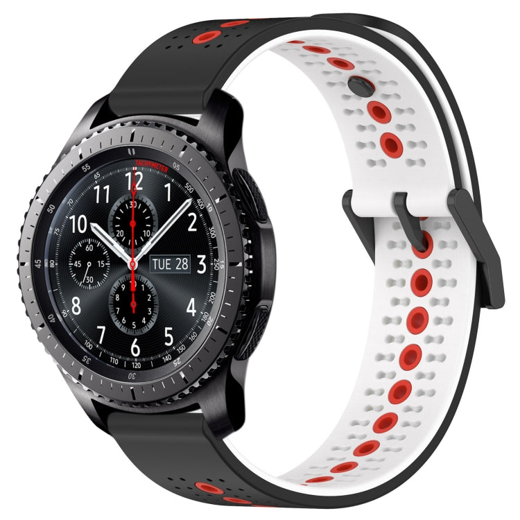 For Samsung Gear S3 Frontier 22mm Tricolor Breathable Silicone Watch Band