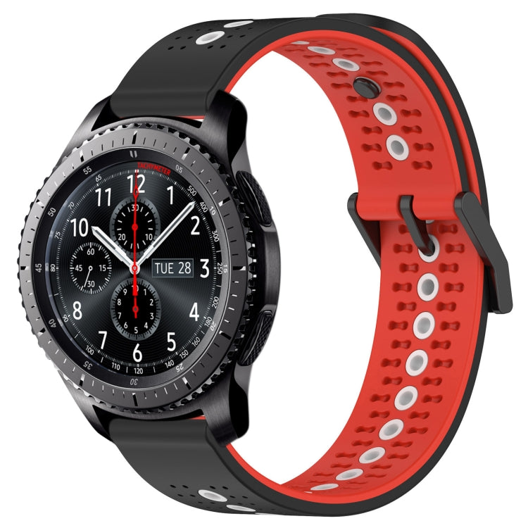 For Samsung Gear S3 Frontier 22mm Tricolor Breathable Silicone Watch Band