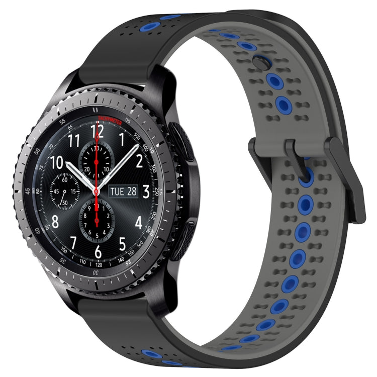 For Samsung Gear S3 Frontier 22mm Tricolor Breathable Silicone Watch Band