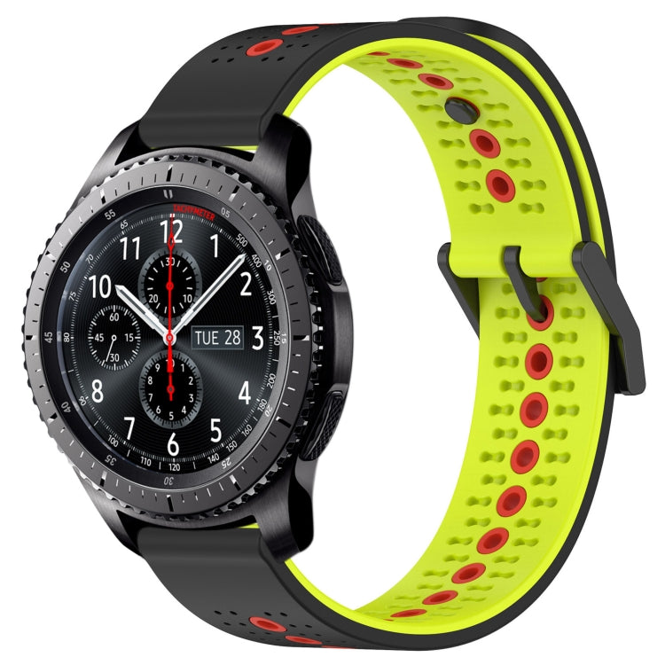 For Samsung Gear S3 Frontier 22mm Tricolor Breathable Silicone Watch Band