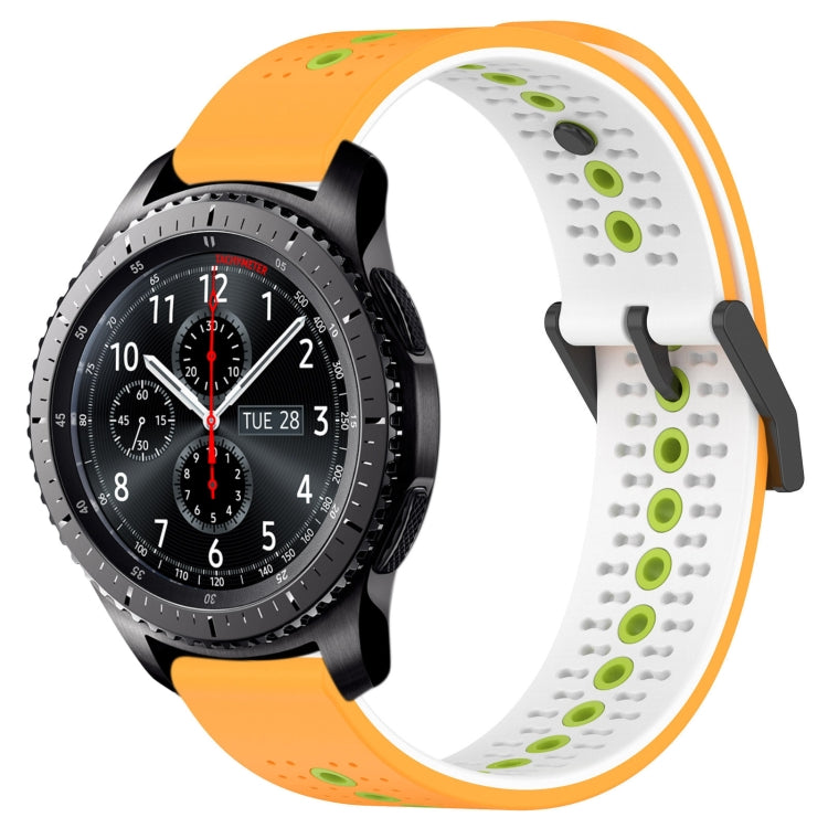 For Samsung Gear S3 Frontier 22mm Tricolor Breathable Silicone Watch Band