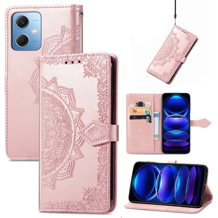 For Xiaomi Redmi Note 12 Pro 5G Mandala Flower Embossed Leather Phone Case