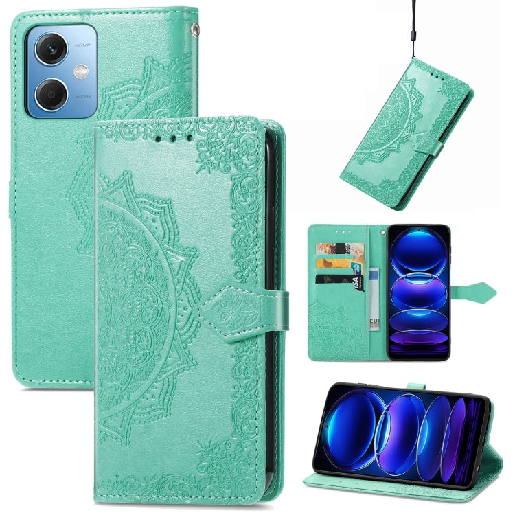 For Xiaomi Redmi Note 12 Explorer Mandala Flower Embossed Leather Phone Case