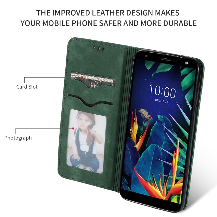 Retro Skin Feel Business Magnetic Horizontal Flip Leather Case for LG K40 / K12 / K12 Plus, with Holder & Card Slots & Photo Frame