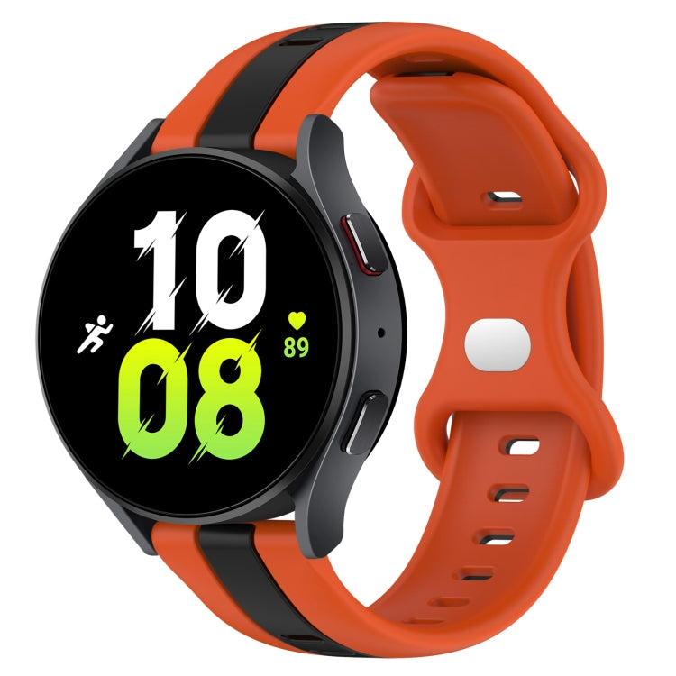 For Samsung Galaxy Watch5 44mm 20mm Butterfly Buckle Two-Color Silicone Watch Band