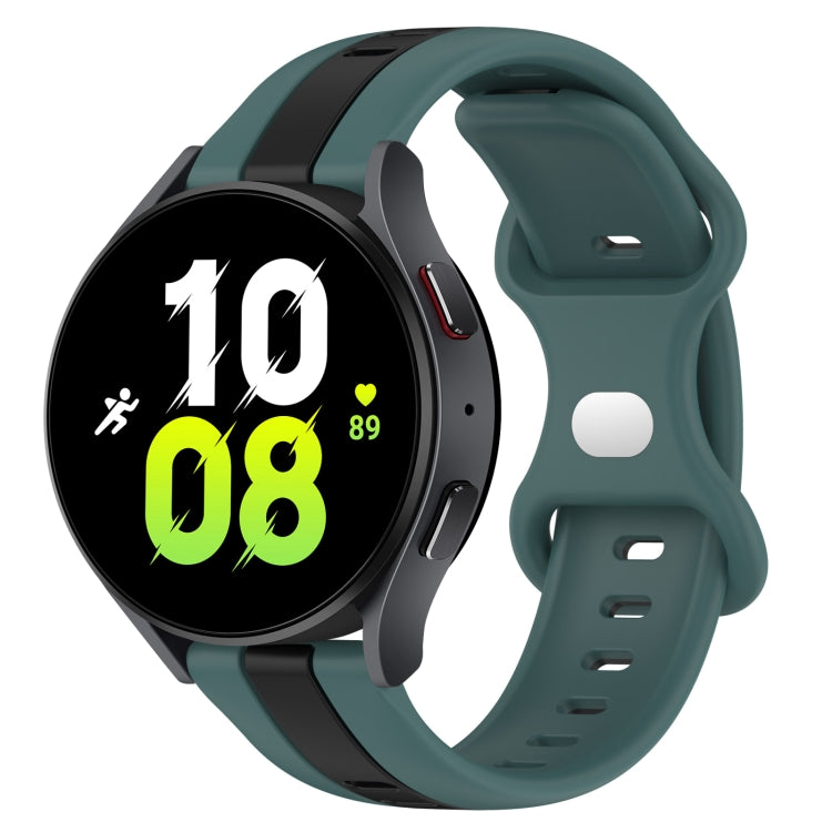 For Samsung Galaxy Watch5 44mm 20mm Butterfly Buckle Two-Color Silicone Watch Band