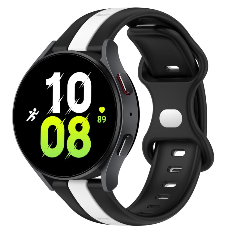 For Samsung Galaxy Watch5 44mm 20mm Butterfly Buckle Two-Color Silicone Watch Band