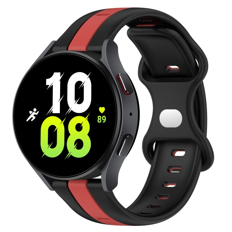 For Samsung Galaxy Watch5 44mm 20mm Butterfly Buckle Two-Color Silicone Watch Band