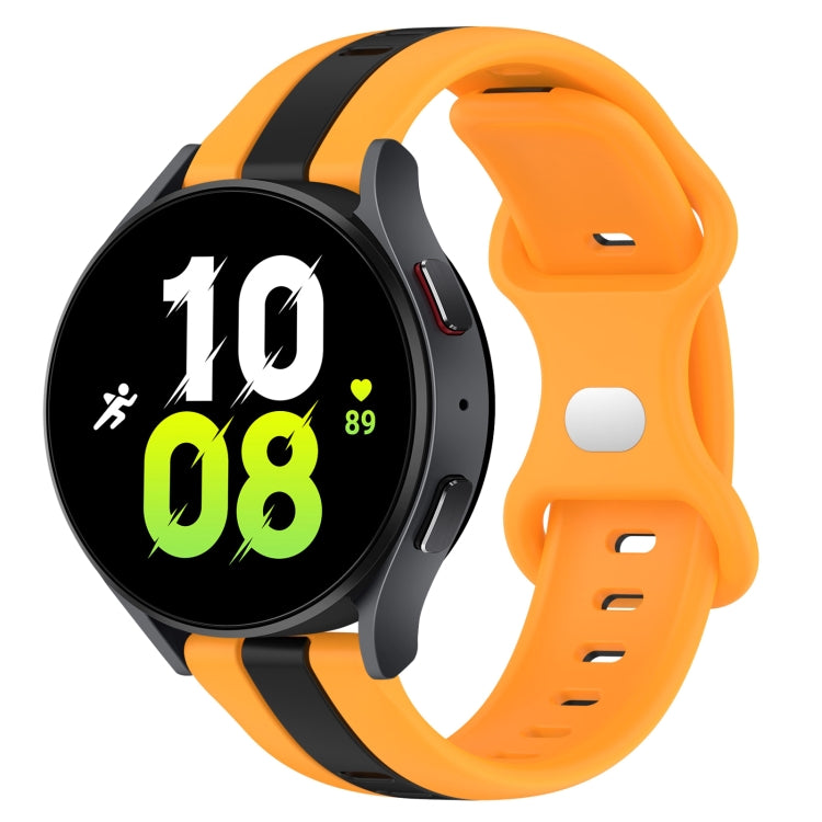For Samsung Galaxy Watch5 44mm 20mm Butterfly Buckle Two-Color Silicone Watch Band