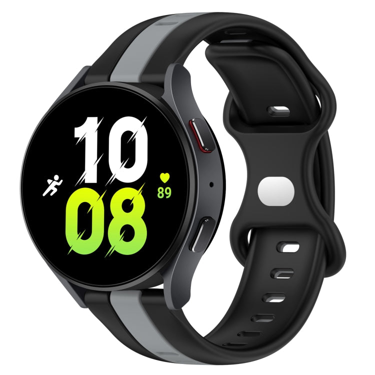 For Samsung Galaxy Watch5 44mm 20mm Butterfly Buckle Two-Color Silicone Watch Band