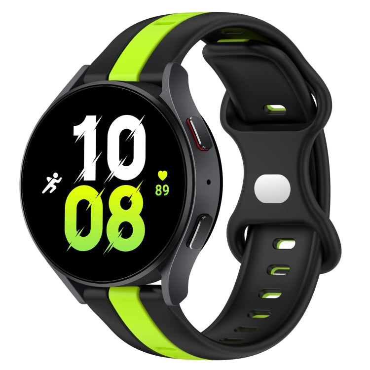 For Samsung Galaxy Watch5 44mm 20mm Butterfly Buckle Two-Color Silicone Watch Band