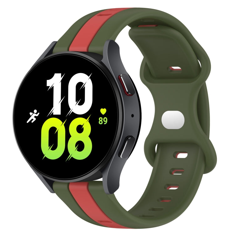 For Samsung Galaxy Watch5 44mm 20mm Butterfly Buckle Two-Color Silicone Watch Band