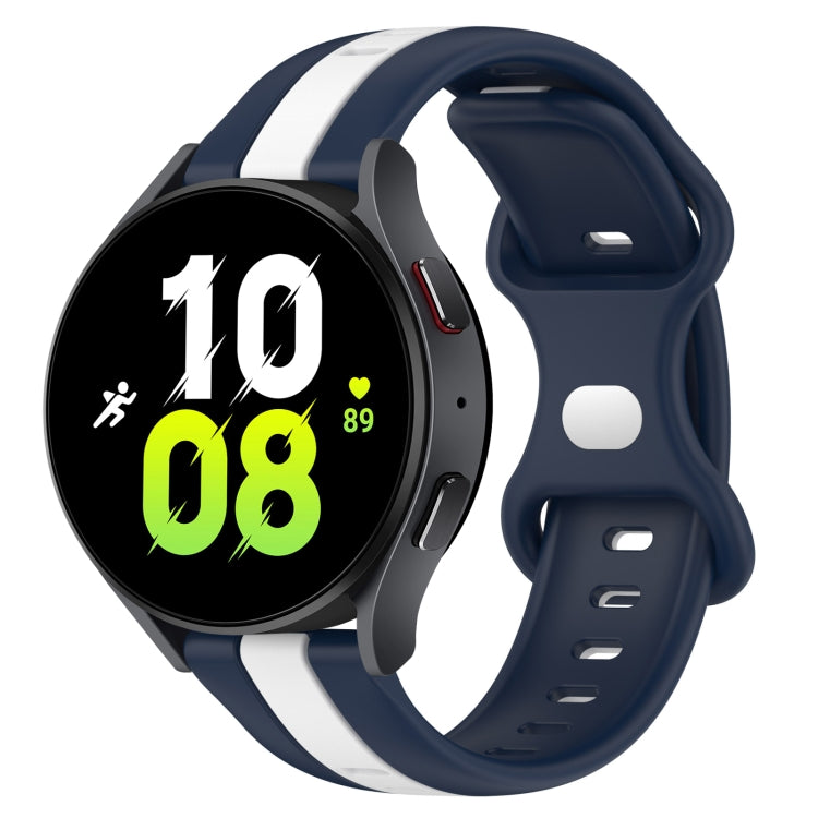 For Samsung Galaxy Watch5 44mm 20mm Butterfly Buckle Two-Color Silicone Watch Band