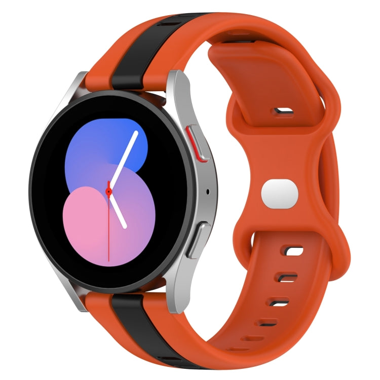 For Samsung Galaxy Watch5 40mm 20mm Butterfly Buckle Two-Color Silicone Watch Band
