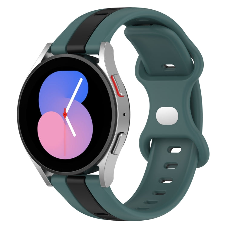 For Samsung Galaxy Watch5 40mm 20mm Butterfly Buckle Two-Color Silicone Watch Band