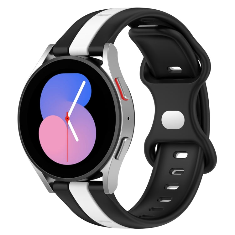For Samsung Galaxy Watch5 40mm 20mm Butterfly Buckle Two-Color Silicone Watch Band