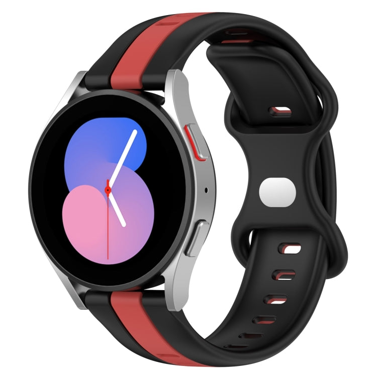 For Samsung Galaxy Watch5 40mm 20mm Butterfly Buckle Two-Color Silicone Watch Band