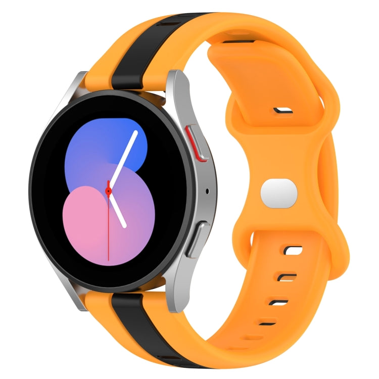 For Samsung Galaxy Watch5 40mm 20mm Butterfly Buckle Two-Color Silicone Watch Band