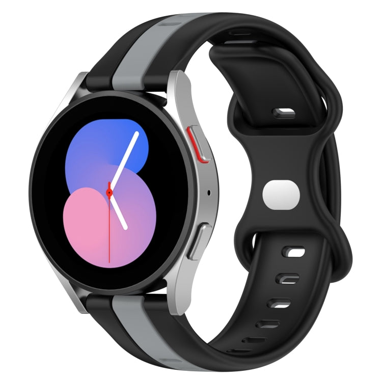 For Samsung Galaxy Watch5 40mm 20mm Butterfly Buckle Two-Color Silicone Watch Band