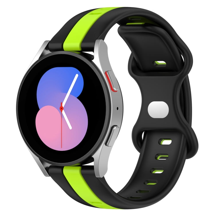 For Samsung Galaxy Watch5 40mm 20mm Butterfly Buckle Two-Color Silicone Watch Band
