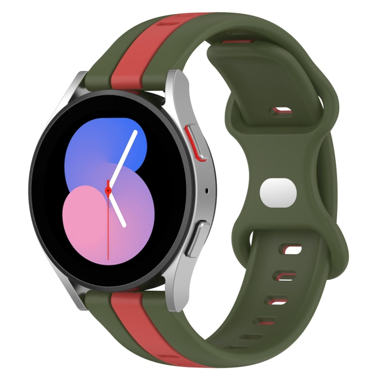 For Samsung Galaxy Watch5 40mm 20mm Butterfly Buckle Two-Color Silicone Watch Band