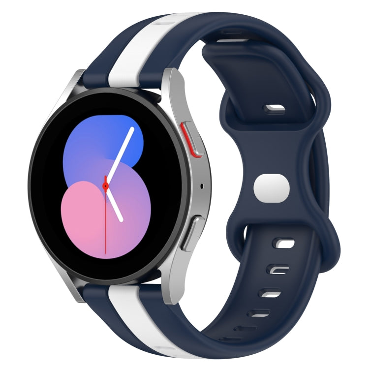 For Samsung Galaxy Watch5 40mm 20mm Butterfly Buckle Two-Color Silicone Watch Band