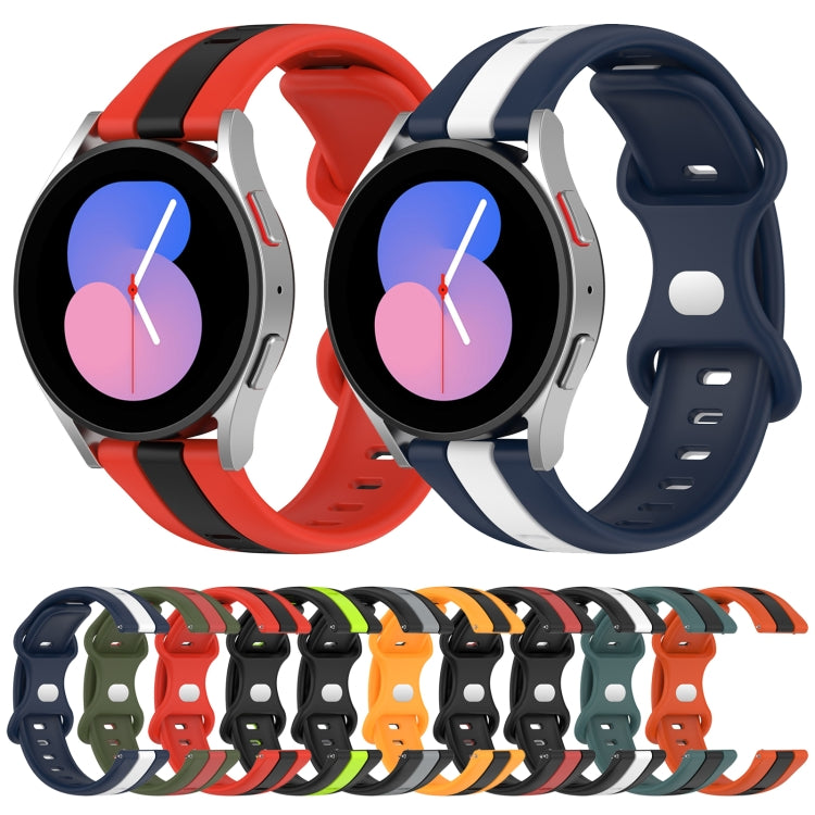 For Samsung Galaxy Watch5 40mm 20mm Butterfly Buckle Two-Color Silicone Watch Band