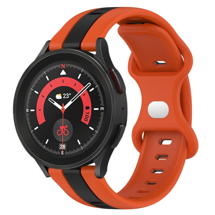 For Samsung Galaxy Watch5 Pro 45mm 20mm Butterfly Buckle Two-Color Silicone Watch Band