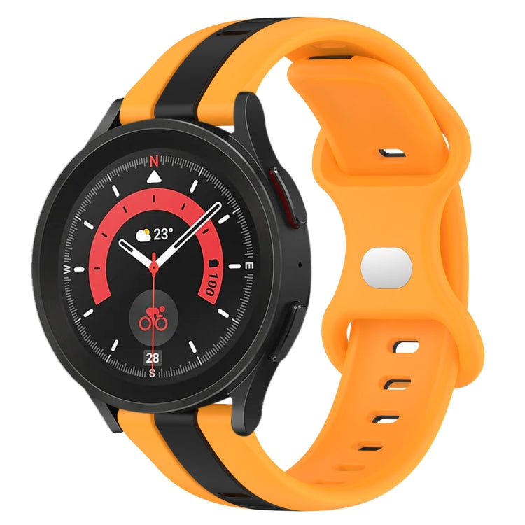 For Samsung Galaxy Watch5 Pro 45mm 20mm Butterfly Buckle Two-Color Silicone Watch Band