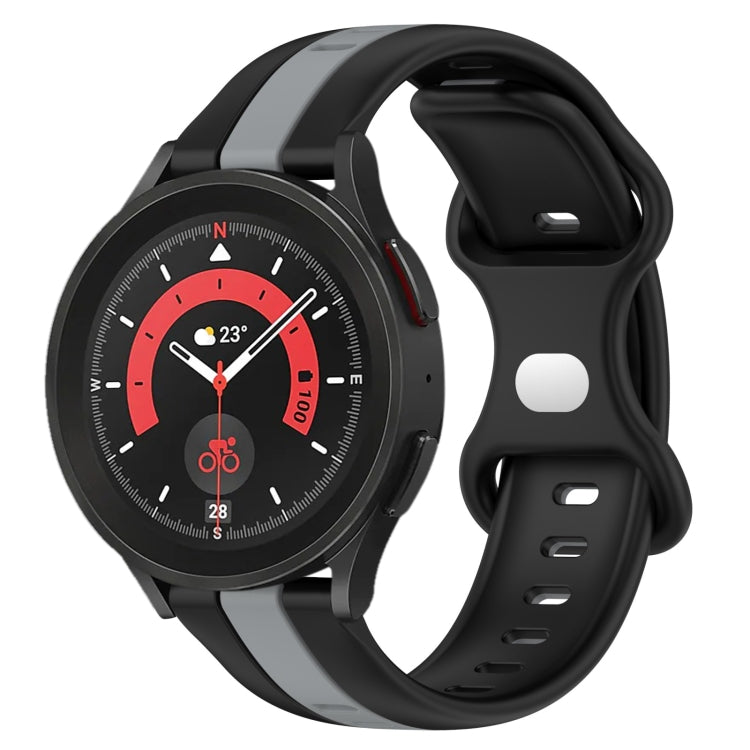 For Samsung Galaxy Watch5 Pro 45mm 20mm Butterfly Buckle Two-Color Silicone Watch Band
