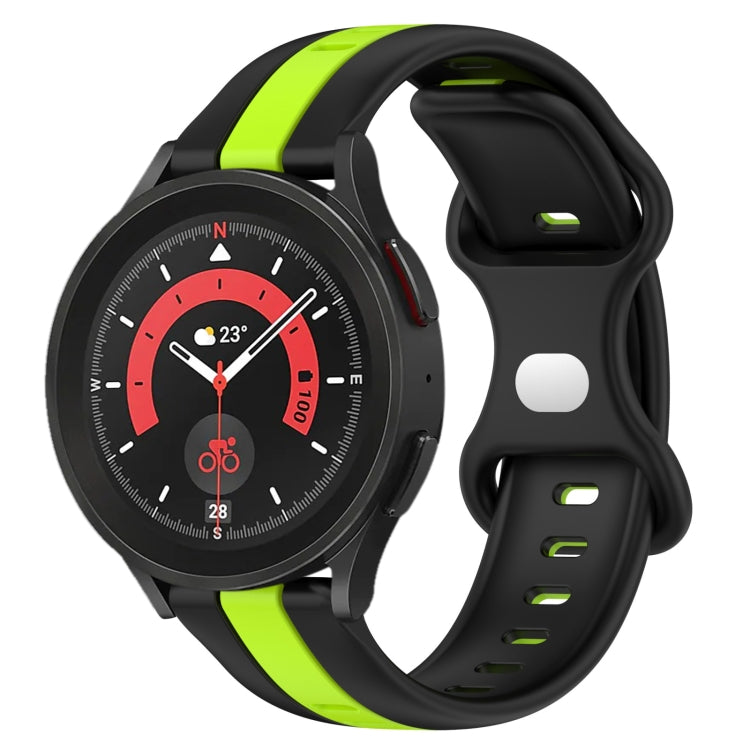 For Samsung Galaxy Watch5 Pro 45mm 20mm Butterfly Buckle Two-Color Silicone Watch Band