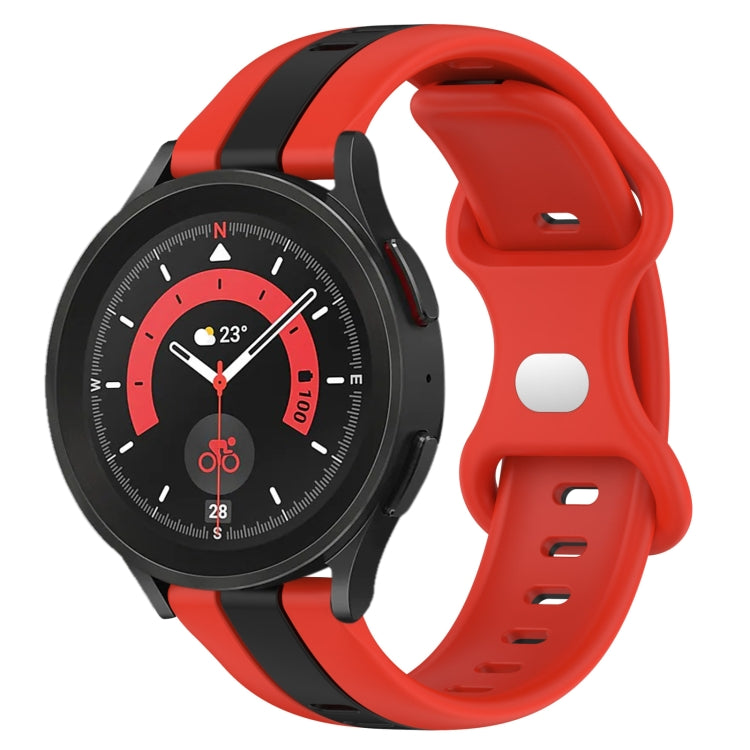 For Samsung Galaxy Watch5 Pro 45mm 20mm Butterfly Buckle Two-Color Silicone Watch Band