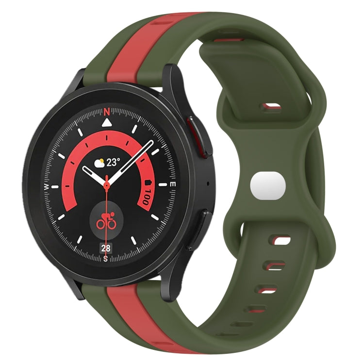 For Samsung Galaxy Watch5 Pro 45mm 20mm Butterfly Buckle Two-Color Silicone Watch Band
