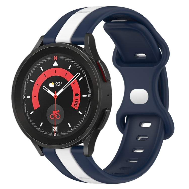 For Samsung Galaxy Watch5 Pro 45mm 20mm Butterfly Buckle Two-Color Silicone Watch Band